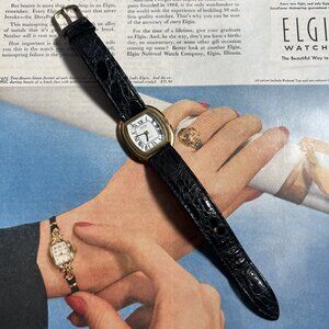 Vintage 14k Gold Plated Verni Watch Cartier Gondole Homage